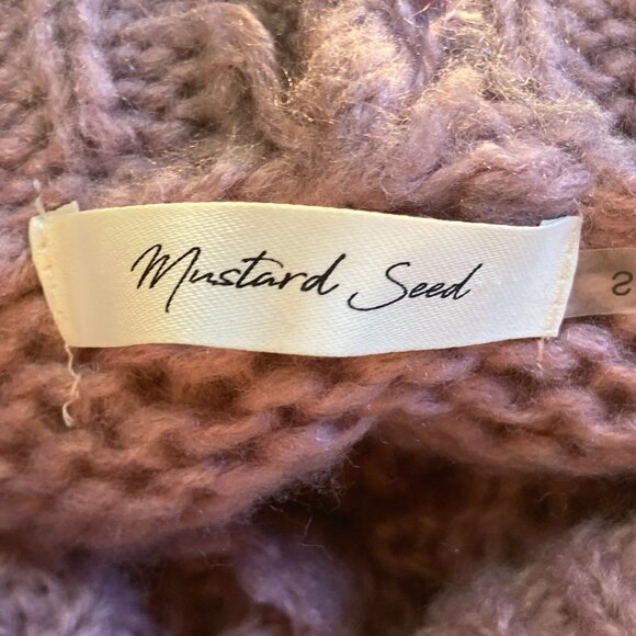 Mustard Seed SZ S Lilac soft slouchy boxy oversized cowl neck sweater - Picture 6 of 7